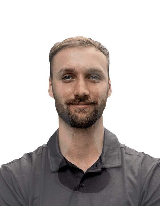 Edit this staff headshot of Isaiah Joseph so that only the background area behind his face and torso is replaced with a clean, blank solid white, keeping his face, body, clothing, original crop, subject lighting, and image quality unchanged.